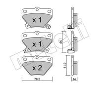 Plaquettes de frein 22-0424-0 METELLI pour TOYOTA COROLLA Break YARIS