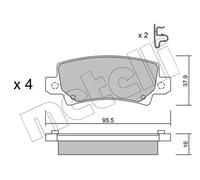 Plaquettes de frein 22-0447-0 METELLI pour TOYOTA COROLLA COROLLA Break