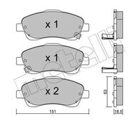 Plaquettes de frein 22-0450-0 METELLI pour TOYOTA AVENSIS AVENSIS Break