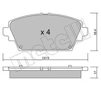 Plaquettes de frein 22-0464-0 METELLI pour NISSAN ALMERA TINO PRIMERA