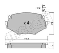 Plaquettes de frein 22-0472-0 METELLI pour MAZDA MX-5 II MX-5 I