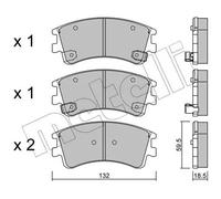Plaquettes de frein 22-0476-0 METELLI pour MAZDA 6 Hatchback 6 A trois volumes