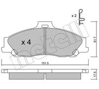 Plaquettes de frein 22-0479-0 METELLI pour FORD MAZDA