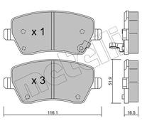Plaquettes de frein 22-0485-1 METELLI pour OPEL SUZUKI