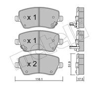 Plaquettes de frein 22-0485-2 METELLI pour NISSAN MICRA V NOTE MICRA IV