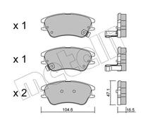 Plaquettes de frein 22-0502-0 METELLI pour HYUNDAI ATOS