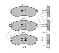 Plaquettes de frein 22-0504-0 METELLI pour HYUNDAI KIA