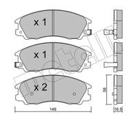 Plaquettes de frein 22-0506-0 METELLI pour HYUNDAI TERRACAN