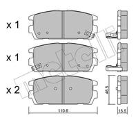 Plaquettes de frein 22-0507-0 METELLI pour HYUNDAI TERRACAN