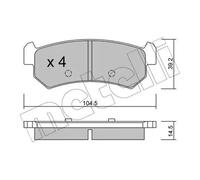 Plaquettes de frein 22-0511-0 METELLI pour CHEVROLET DAEWOO