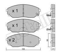 Plaquettes de frein 22-0515-0 METELLI pour KIA SORENTO I