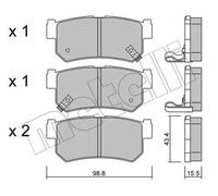 Plaquettes de frein 22-0519-0 METELLI pour SSANGYONG KYRON MUSSO KORANDO