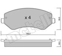 Plaquettes de frein 22-0524-0 METELLI pour CHRYSLER JEEP