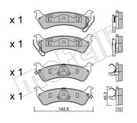 Plaquettes de frein 22-0527-0 METELLI pour JEEP GRAND CHEROKEE I