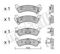 Plaquettes de frein 22-0527-0 METELLI pour JEEP GRAND CHEROKEE I