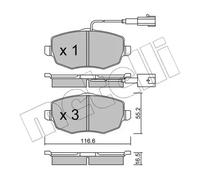 metelligroup 22-0528-1 Plaquettes de Frein, Made in Italy, Pièce de Rechange pour Voiture, Certifiés ECE R90, Sans Cuivre