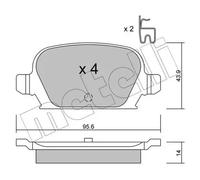 Plaquettes de frein 22-0541-0 METELLI pour OPEL TIGRA TwinTop CORSA C