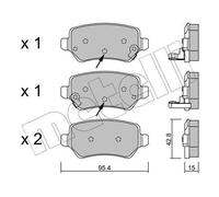 Plaquettes de frein 22-0542-2 METELLI pour KIA CEE'D CEE'D Sportswagon