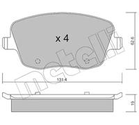 Plaquettes de frein 22-0547-0 METELLI pour SKODA VW SEAT