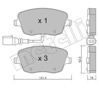 Plaquettes de frein 22-0547-1 METELLI pour SKODA VW SEAT