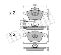 METELLI Kit de Plaquettes de Frein Avant pour Audi A6 Allroad Seat Exeo ST