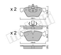 Plaquettes de frein 22-0557-0 METELLI pour BMW 5 5 Touring