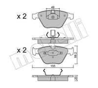 Plaquettes de frein 22-0558-0 METELLI pour BMW 1 Coupé 7 5 5 Touring 6 3 Coupé 3
