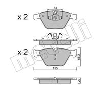 Plaquettes de frein 22-0558-6 METELLI pour BMW 3 Touring 3 X1 3 Coupé