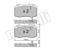 Plaquettes de frein 22-0563-5 METELLI pour MERCEDES-BENZ