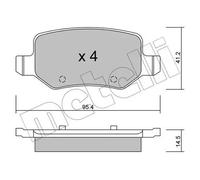 Plaquettes de frein 22-0565-0 METELLI pour MERCEDES-BENZ VANEO