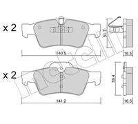 Plaquettes de frein 22-0568-1 METELLI pour MERCEDES-BENZ L CLASSE M