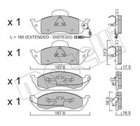 Plaquettes de frein 22-0569-0 METELLI pour MERCEDES-BENZ CLASSE M