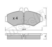Plaquettes de frein 22-0572-0 METELLI pour MERCEDES-BENZ VW PUCH