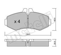 Plaquettes de frein 22-0573-0 METELLI pour MERCEDES-BENZ CLASSE V VITO Fourgon