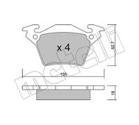 Plaquettes de frein 22-0574-0 METELLI pour MERCEDES-BENZ CLASSE V VITO Fourgon