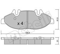 Plaquettes de frein 22-0575-0 METELLI pour MERCEDES-BENZ VIANO