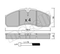 Plaquettes de frein 22-0578-5 METELLI pour MERCEDES-BENZ