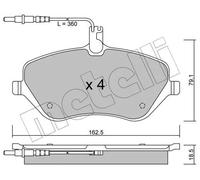 Plaquettes de frein 22-0601-0 METELLI pour PEUGEOT CITROËN