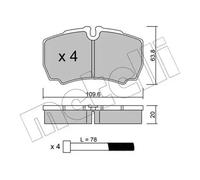 Plaquettes de frein 22-0604-0 METELLI pour IVECO FORD