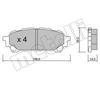 Plaquettes de frein 22-0613-0 METELLI pour SUBARU IMPREZA A trois volumes