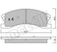 Kit De Plaquettes De Frein Frein À Disque Metelli 22-0626-0 pour Jeep