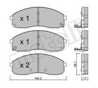 Plaquettes de frein 22-0631-0 METELLI pour KIA CARNIVAL II