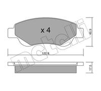 Plaquettes de frein 22-0637-0 METELLI pour CITROËN PEUGEOT TOYOTA
