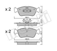 metelligroup 22-0640-0 - Made in Italy - Plaquettes de Frein