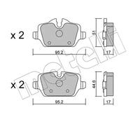 Plaquettes de frein 22-0641-0 METELLI pour BMW MINI