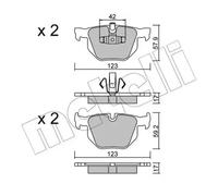 Kit De Plaquettes De Frein Frein À Disque Metelli 22-0643-0 pour Bmw