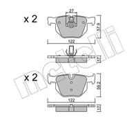 Plaquettes de frein 22-0644-0 METELLI pour BMW 5 5 Touring 6 6 Décapotable