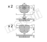 Plaquettes de frein 22-0644-0 METELLI pour BMW 5 5 Touring 6 6 Décapotable