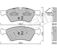 Plaquettes de frein 22-0670-0 METELLI pour MERCEDES-BENZ T-Model