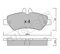 metelligroup 22-0672-0 Plaquettes de Frein, Made in Italy, Pièce de Rechange pour Voiture, Certifiés ECE R90, Sans Cuivre